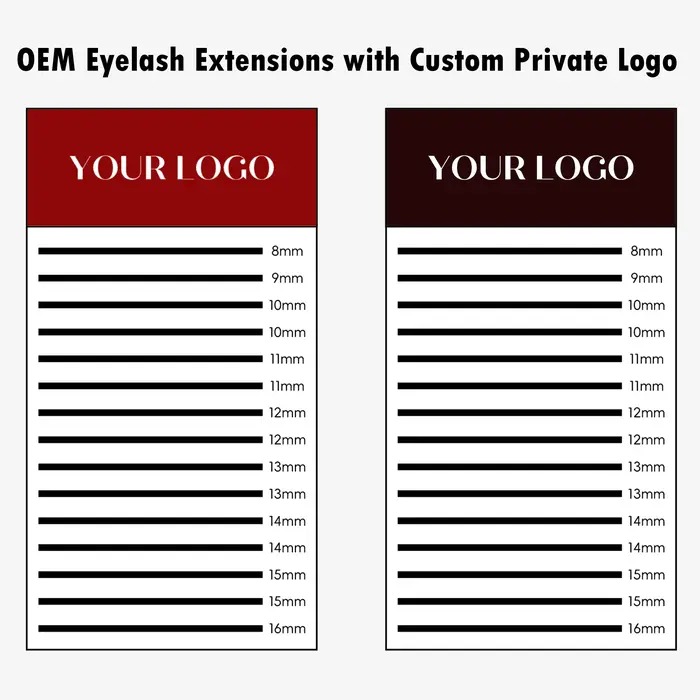 Extension de cils de production de faux cils OEM avec logo privé personnalisé