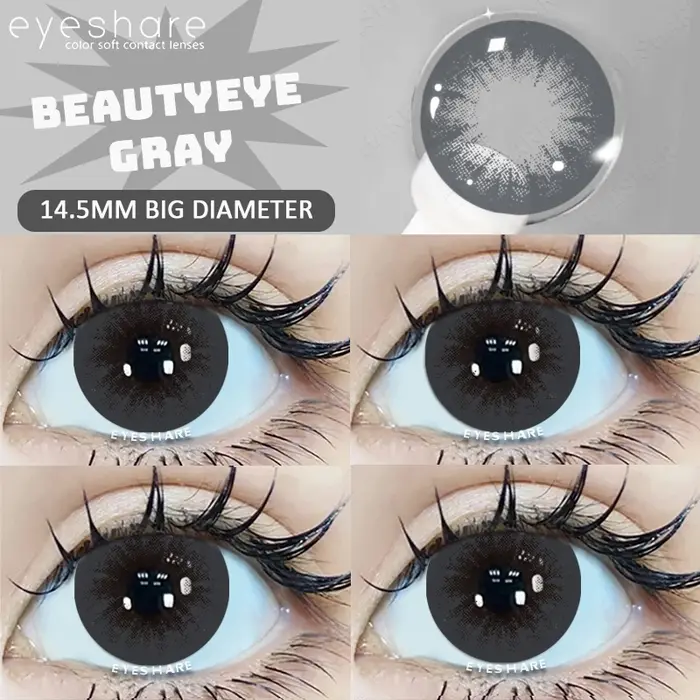 AMARA-Lentilles noires de grand diamètre, lentilles de contact colorées pour les yeux, grands yeux, 