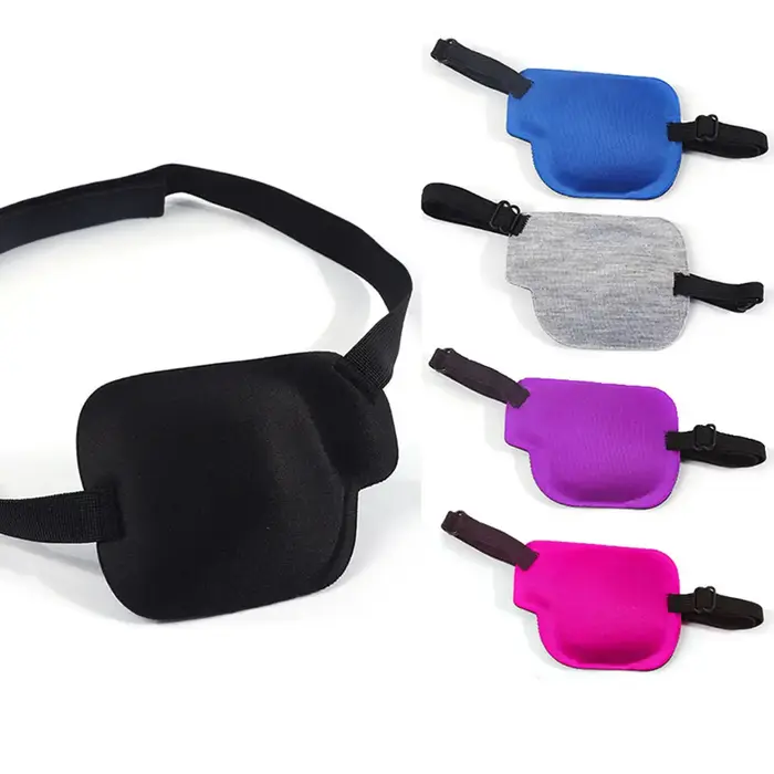 Patch oculaire noir à rainure en mousse 3D réglable