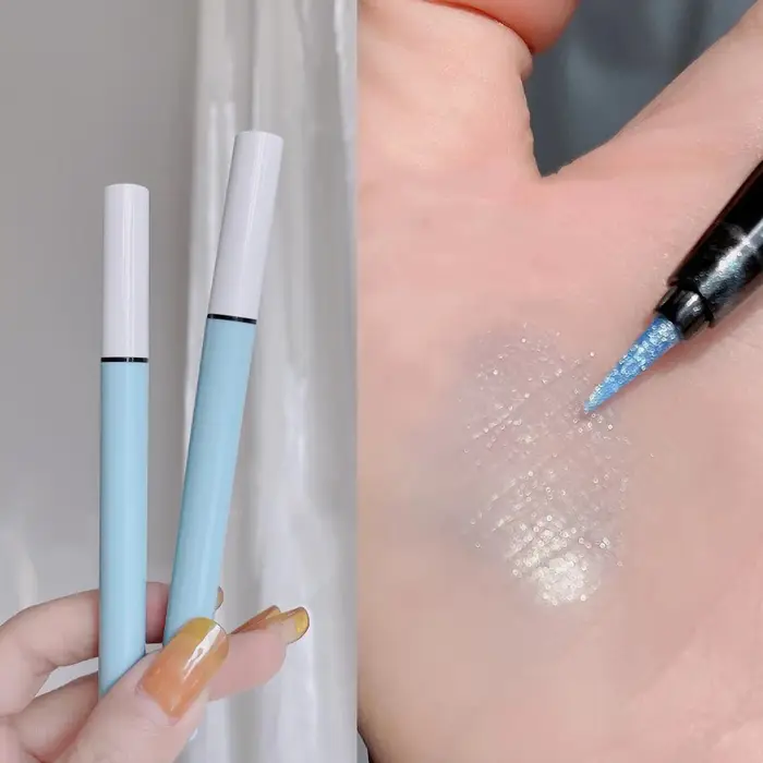 Stylo ver à soie couché à paillettes
