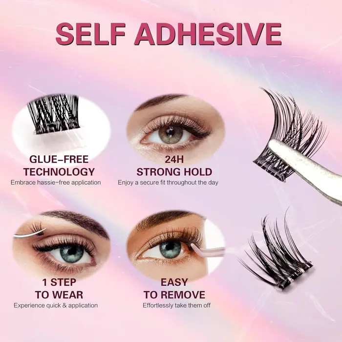 Faux cils auto-adhésifs 80 pièces