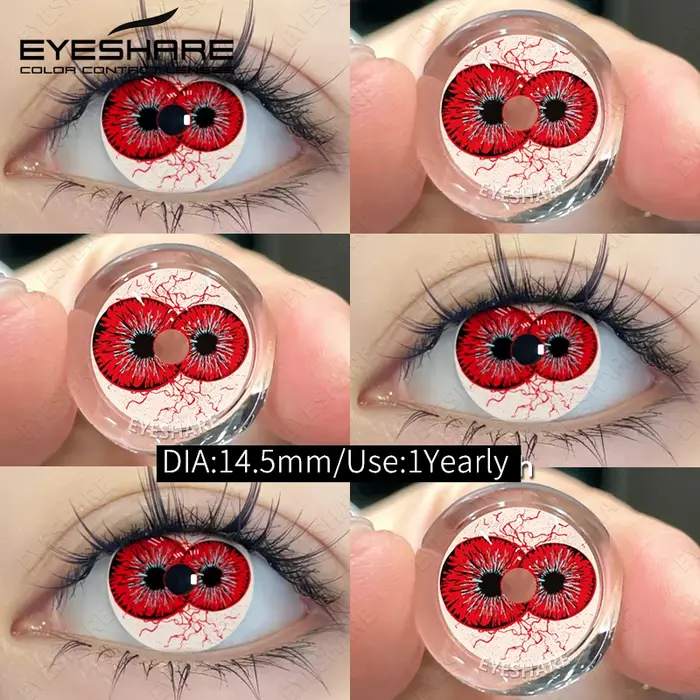 EYESHARE Halloween lentilles de contact rouges 2 pièces