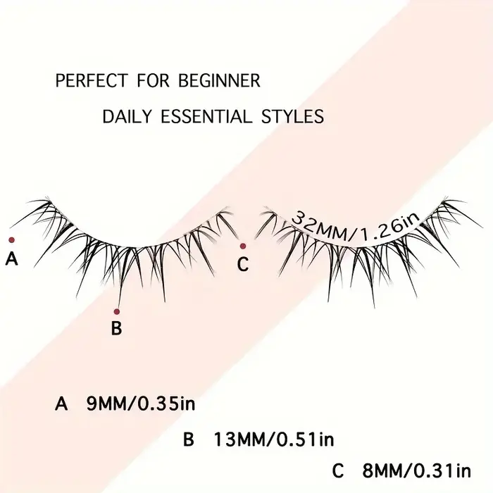 5 paires de faux cils transparents en forme de vague pour extension - réutilisables