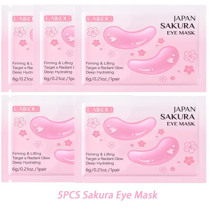 LAIKOU Masque pour les yeux au sakura du Japon, patchs hydratants raffermissants pour le contour des