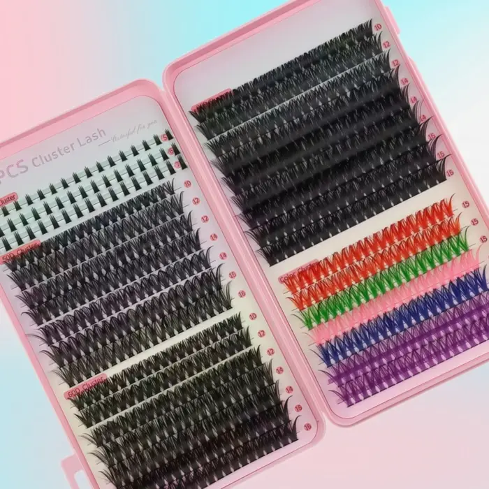 Lash Book DIY, Clusters de faux cils individuels colorés, pour scène et cosplay, ensemble de 651 clu