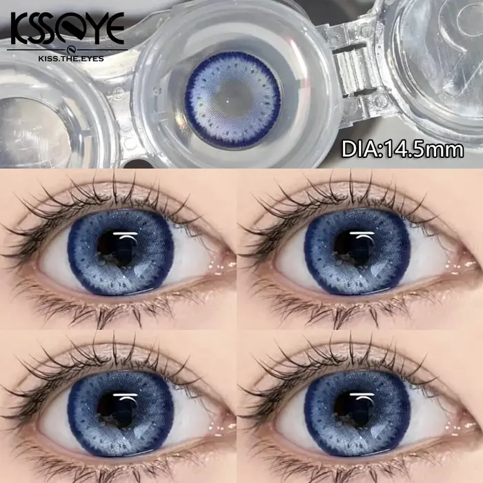 KSSEYE 1 paire de nouvelles lentilles de contact de couleur avec degré de myopie haute qualité yeux bleus lentille colorée maquillage belle élève utilisation annuelle