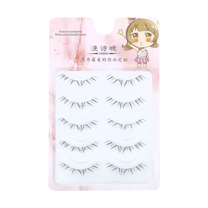 5 paires de faux cils inférieurs de dessin animé Antique, 4-8mm, grappe vaporeuse, Extensions de cil
