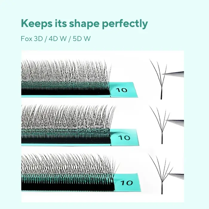 DIYDAY Foxy W-Shaped 3D 4D 5D Extensions de cils en faux vison naturel doux BASF