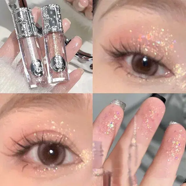 Fard à paupières liquide à paillettes nacrées, finement texturé, scintillant, séchage rapide, surbri