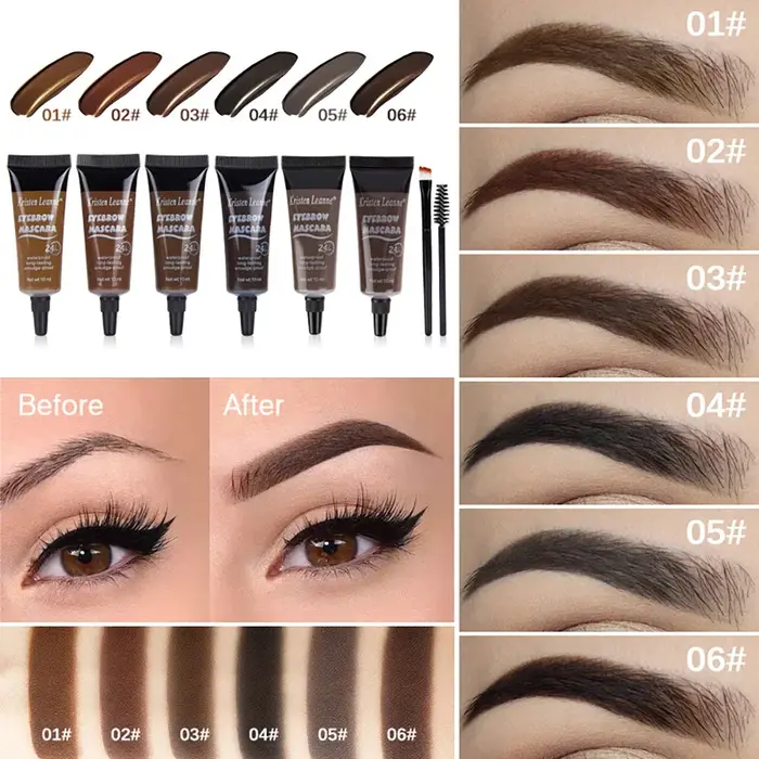 Kit de Teinture Sourcils Liquide Crème 6 Couleurs Marron