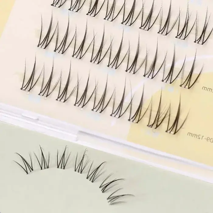 Pas besoin de colle faux cils moelleux auto-adhésif réutilisable bande transparente grappe segmentée bricolage Manga