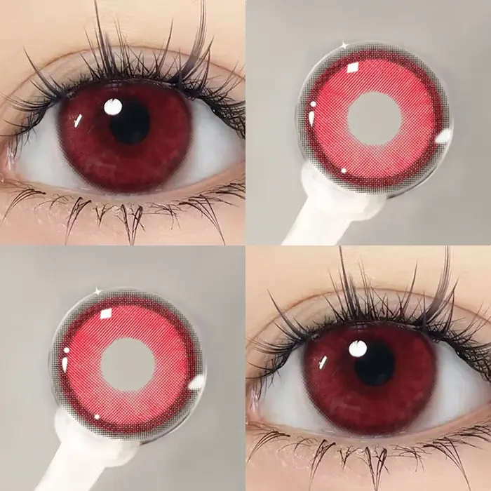 DUOXIU 1 paire de lentilles de Contact de couleur rouge pour élèves