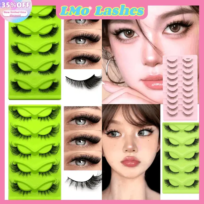 5 paires de Faux cils en vison faits à la main