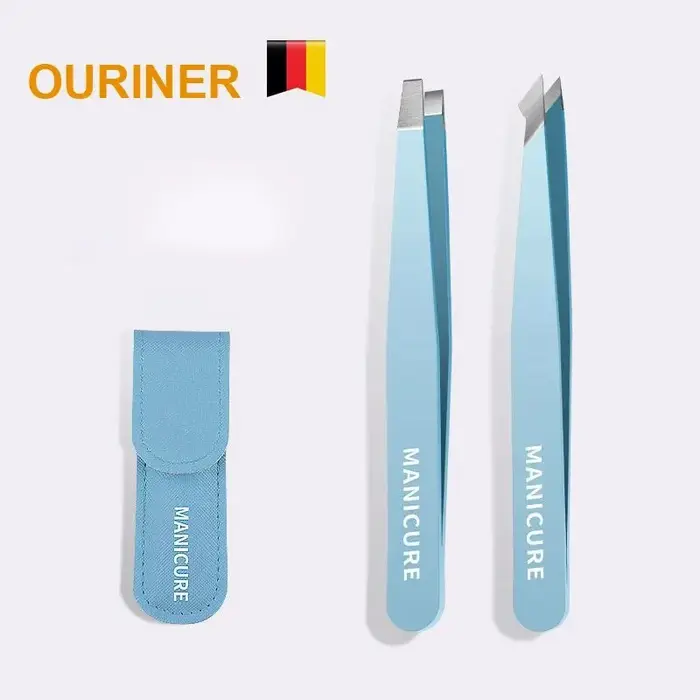 EyeblogugTweezer-Pince à épiler inclinée en acier inoxydable