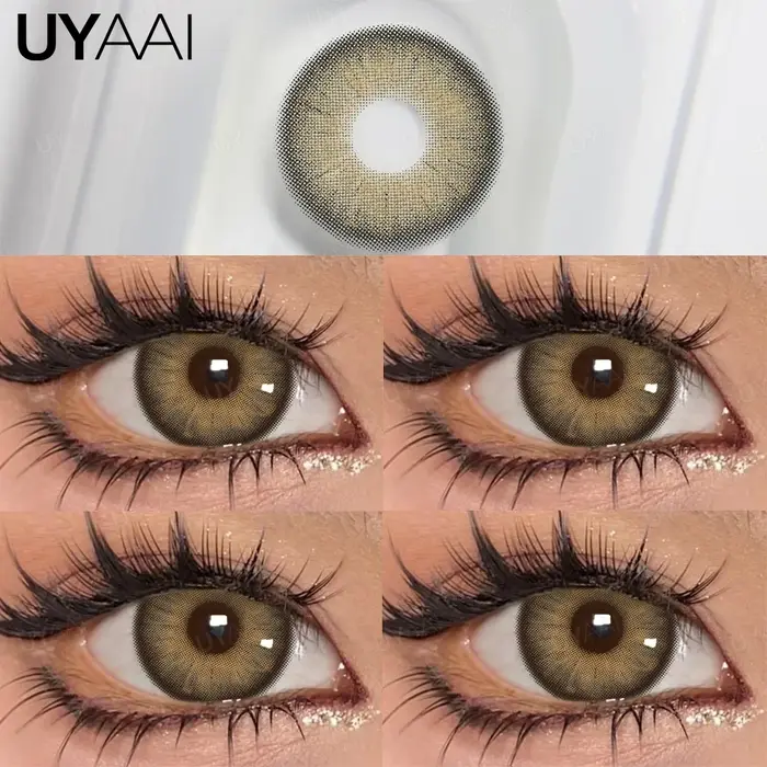UYAAI 1 paire d'élèves colorées pour les yeux naturel brun grands