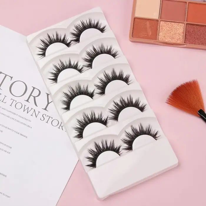 5 paires de faux cils naturels doux