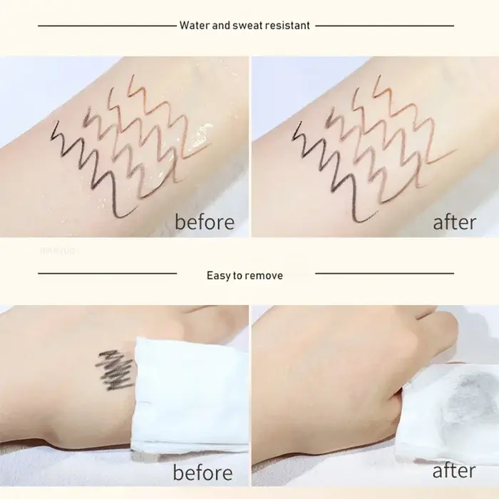 Eyeliner couché ver à soie Gel crayon 2in1 imperméable longue durée sans taches noir marron stylo à sourcils pour débutant maquillage cosmétiques