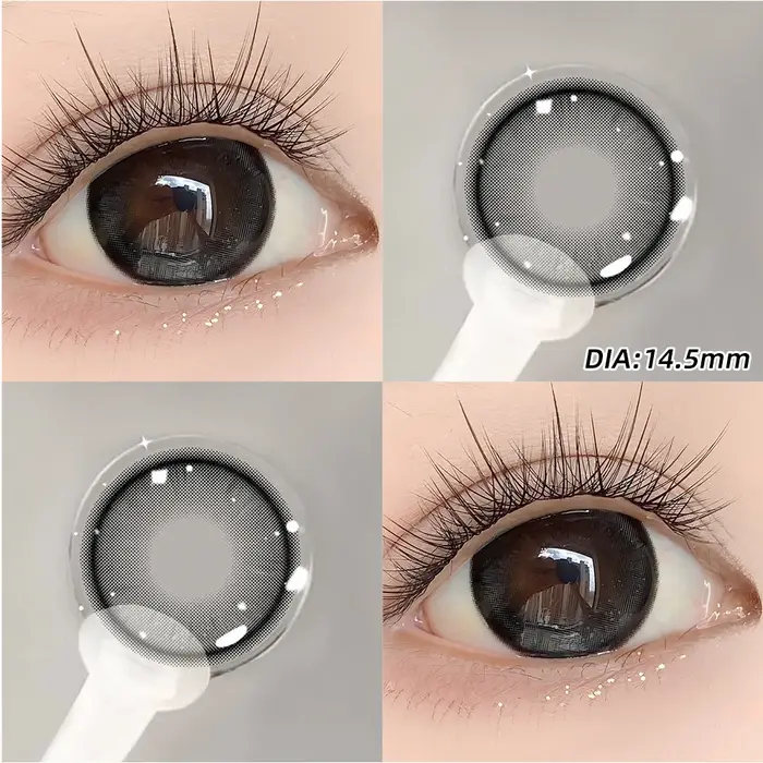 OVOLOOK-1 paire de lentilles de contact colorées pour les yeux, lentilles marron naturelles à la mode, 14.2/14.5mm, lentilles de beauté colorées bleues, violettes, roses