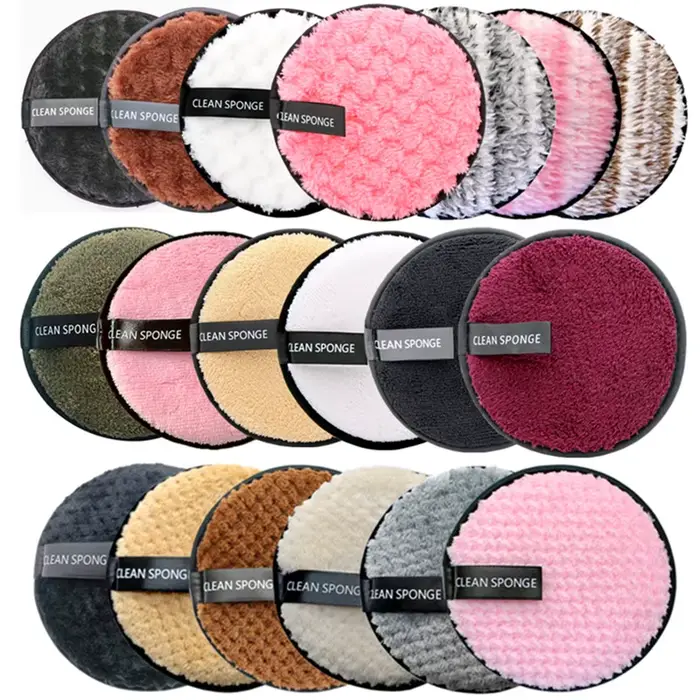 Lingettes démaquillantes réutilisables en coton, 5 pièces, éponge en microfibre, outil de nettoyage,