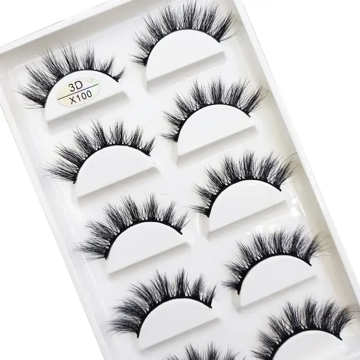 Nouveau 5 paires naturel 3D Faux Cils Maquillage vison