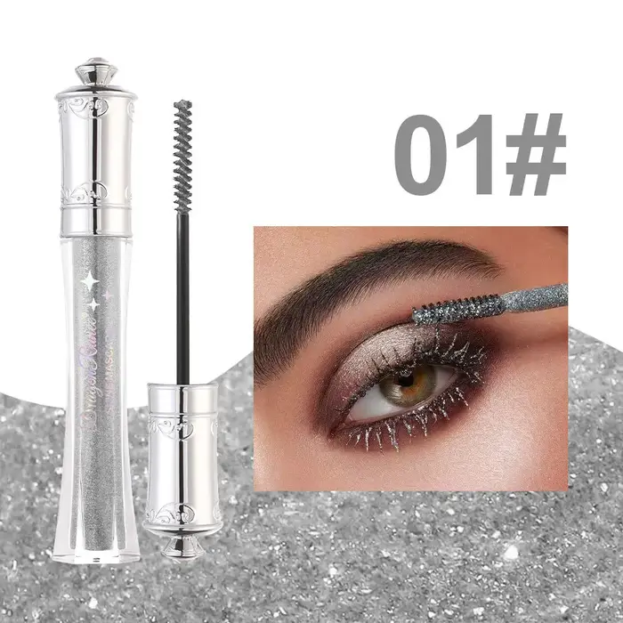 Mascara coloré diamant brillant bleu paillettes scintillantes Mascara imperméable beauté Extension d