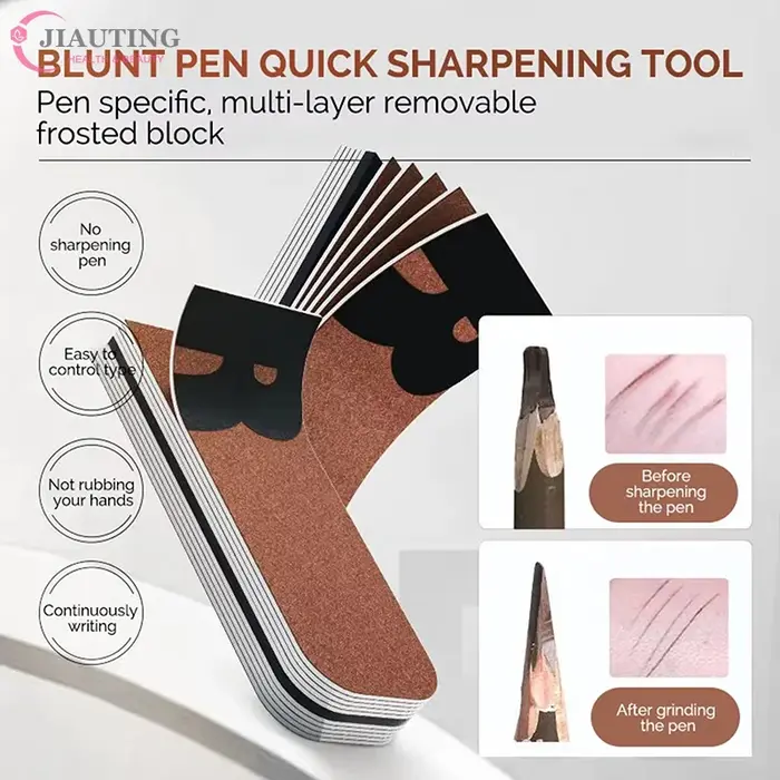 Taille-crayon professionnel pour sourcils, outil de ponçage en papier de verre, facile à utiliser, pour créer des pointes fines, outil de maquillage
