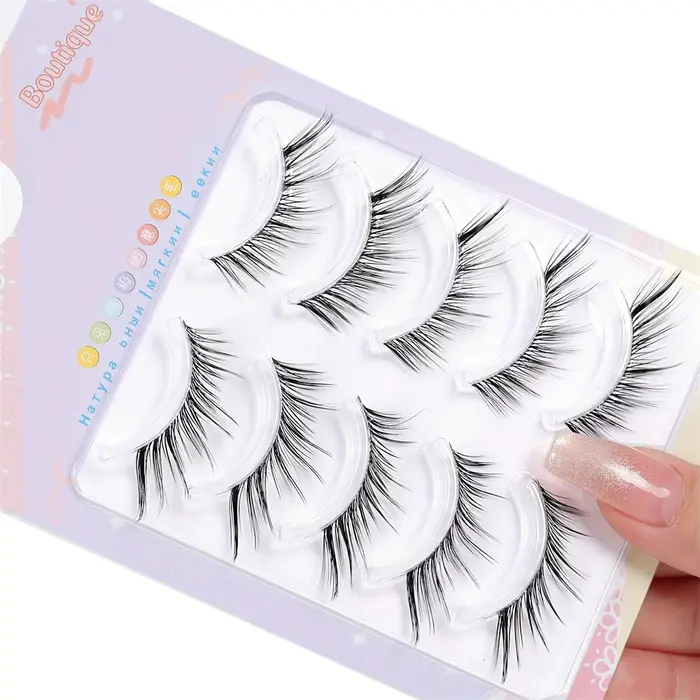 5 paires de faux cils de fée - Épais et d'aspect naturel