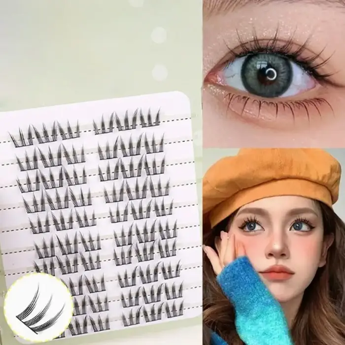 Nouveau Bricolage faux cils 10 rangées renard moelleux Anime