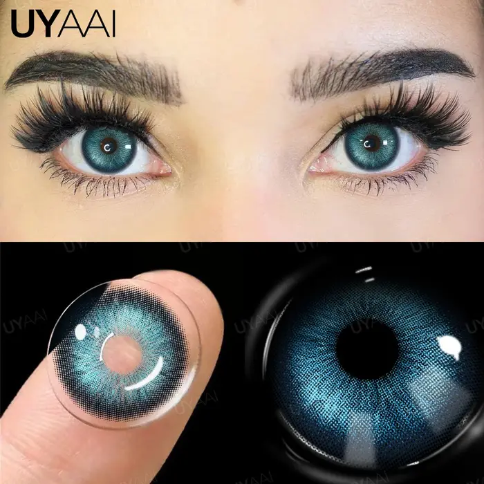 UYAAI myopie lentilles de contact colorées pour les yeux marron grand œil lentille