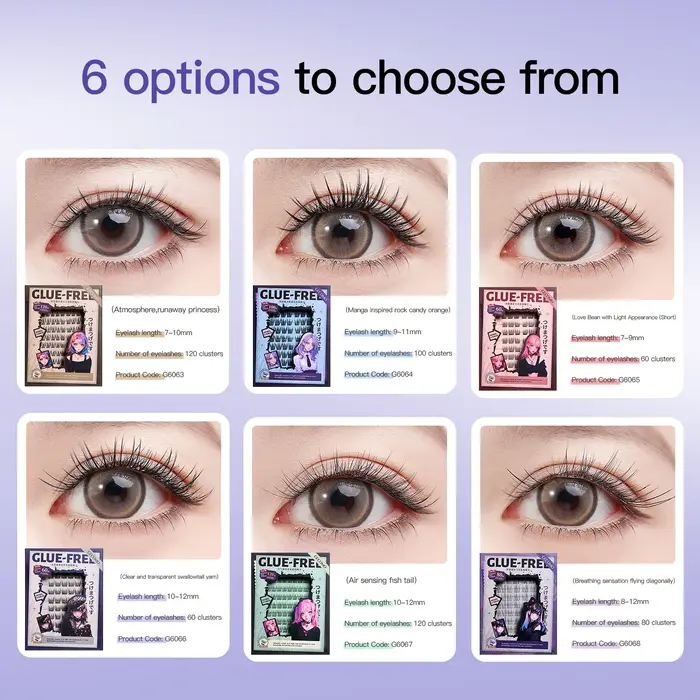 Faux-cils moelleux sans colle
