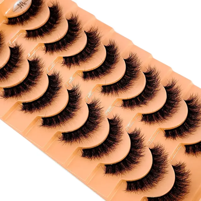 AMSDCN 10 paires de faux cils en vison synthétique faits à la main