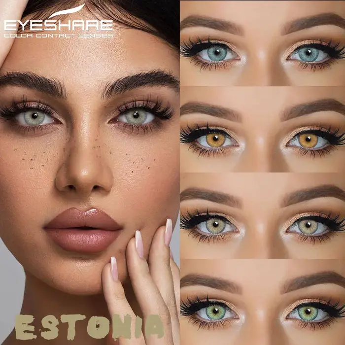 EYESHARE 1 paire de lentilles de Contact de couleur pour les yeux lentilles pour les yeux naturelles lentilles pour les yeux bleus lentilles marron élèves gris Contacts verts annuels