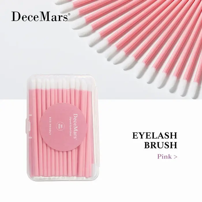 Micro applicateur brosse, écouvillons, baguettes de Mascara jetables pour Extension de cils, 100 piè