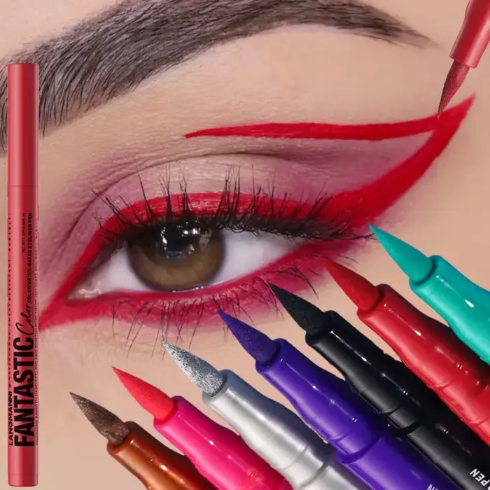 Eyeliner liquide rouge violet 12 couleurs, mat, séchage rapide, résistant aux taches, stylo pour les yeux lisse, maquillage longue durée, cosmétiques