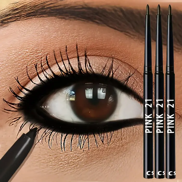 Crayons Eyeliner noirs longue durée, 3 pièces, fard à paupières fumé, bâton multifonction, maquillag