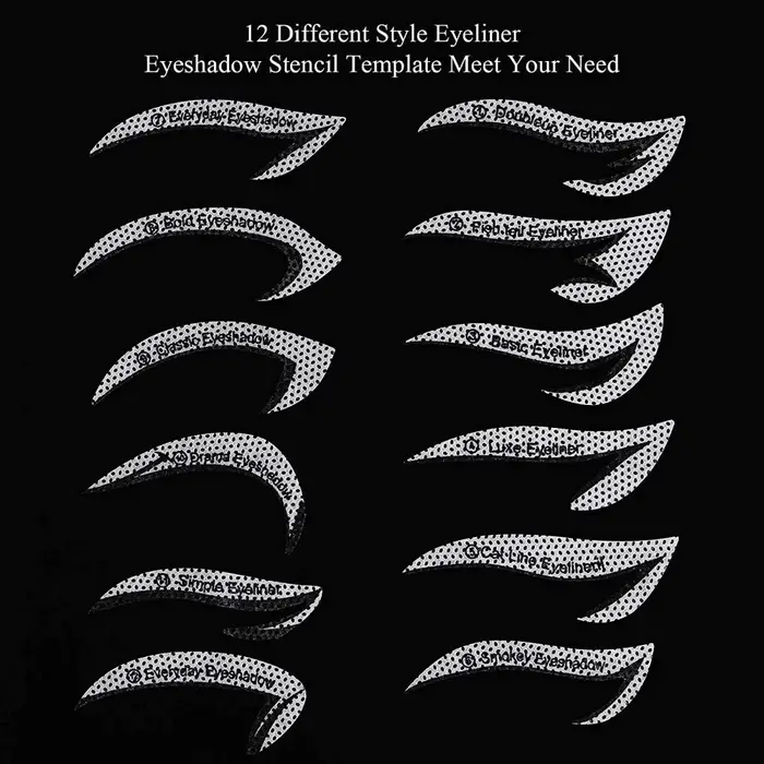 4 pièces/ensemble modèle Eyeliner pochoir de maquillage pour les yeux sourcils ombre à paupières