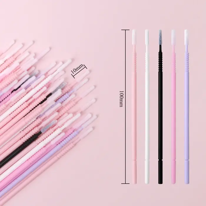 SAKURAHANA 100 pièces microbrosse jetable poignée en spirale Mascara baguettes applicateur cils brosses Extension