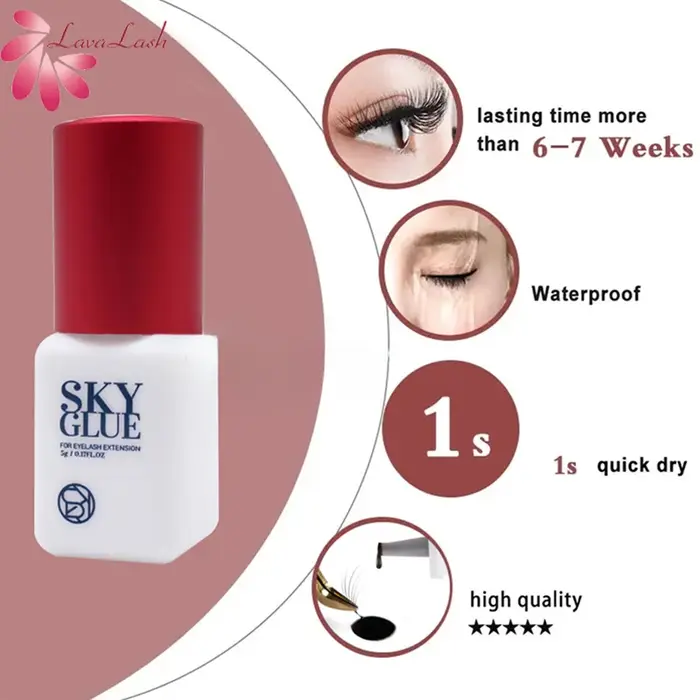 SKY colle 5ml dame colle noire individuelle séchage rapide Extensions de cils colle outil de maquillage adhésif pour cils 1 bouteille