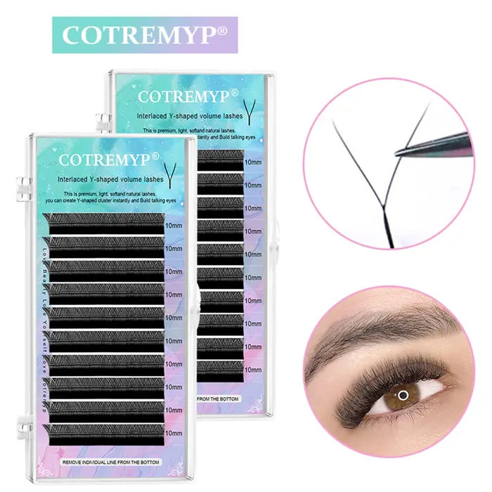 Extension de cils individuels en forme de yy