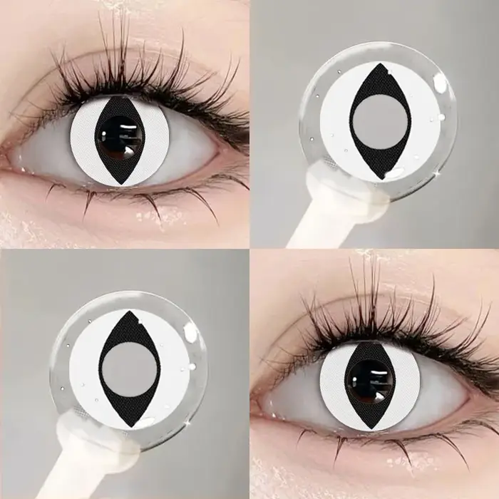 MILL CREEK 1 Paire de Lentilles de Contact Colorées Blanches pour Halloween