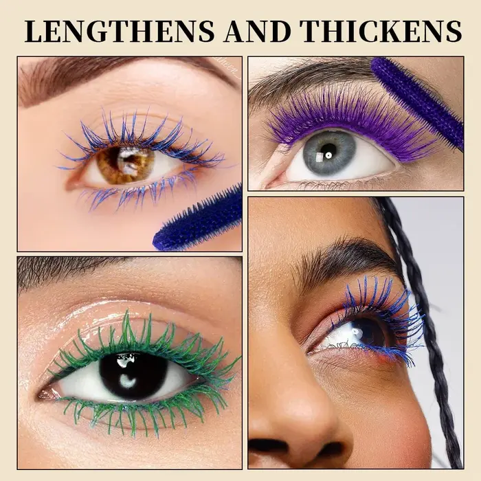 QIBEST Mascara en soie avec grands yeux, Extension de Mascara noir solide et durable, imperméable et sans agglomération, maquillage de Mascara poussé