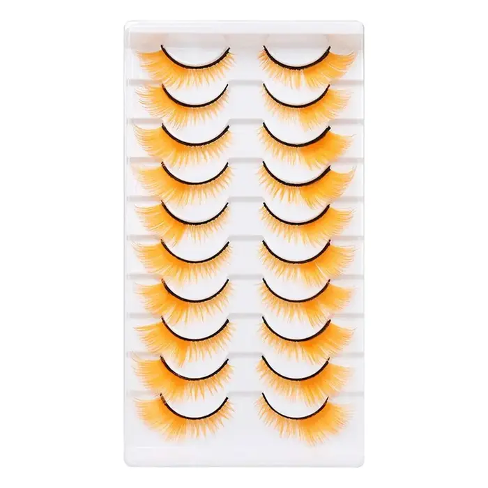 10 paires de cils colorés d'aspect dramatique