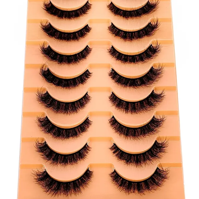 AMSDCN 10 paires de faux cils en vison synthétique faits à la main
