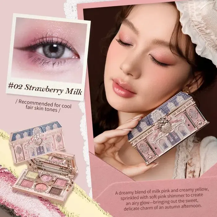 Flower Knows SWEETIE BEAR Palette de maquillage pour les yeux hautement pigmentée ombres à paupières longue durée finition mate scintillante Kit cadeau cosmétique