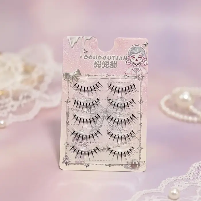 5 paires de faux cils naturels effet poupée