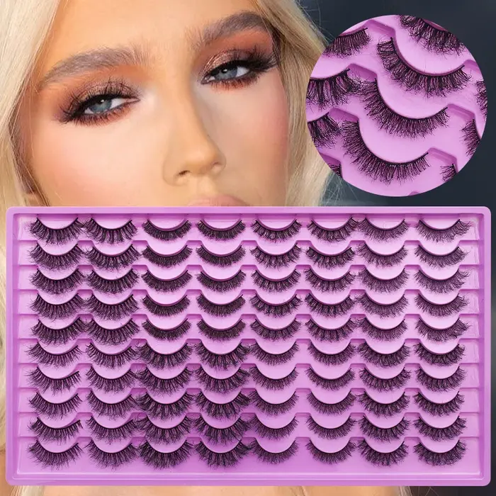 40 paires de cils de vison moelleux doux maquillage épais Faux