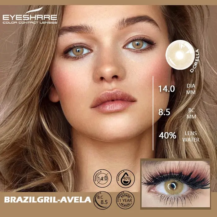 EYESHARE 2 pièces lentilles colorées pour les yeux naturel bleu brun