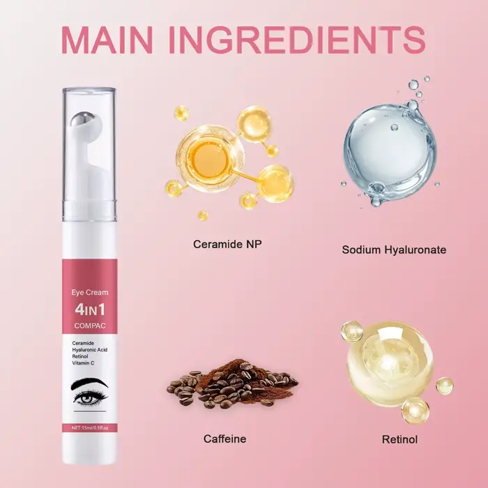 Crème pour les yeux 4 en 1 de 15 ml – Réduit les ridules