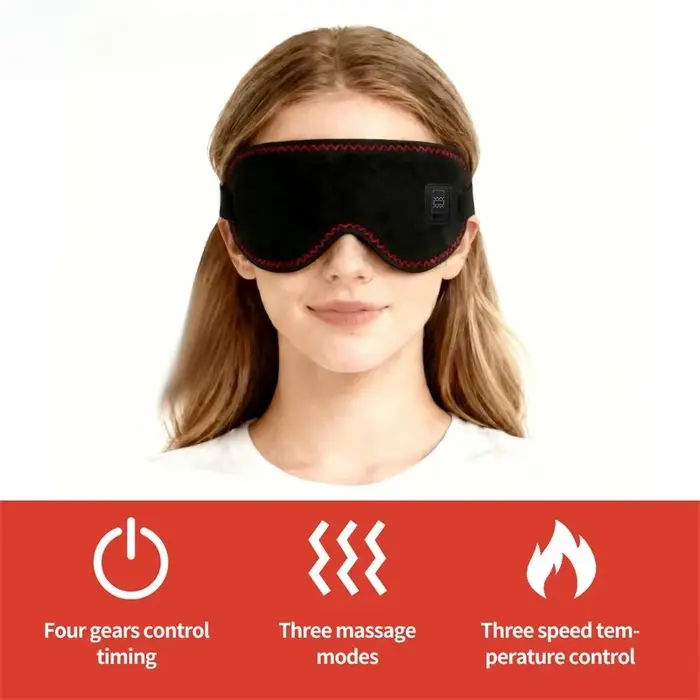 Masque chauffant massant pour les yeux - Compresse chaude soulage la fatigue