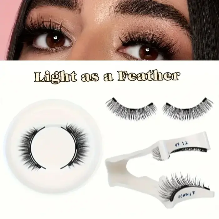 Ensemble de faux cils magnétiques faciles à poser, sans colle, imperméables, réutilisables, avec rec